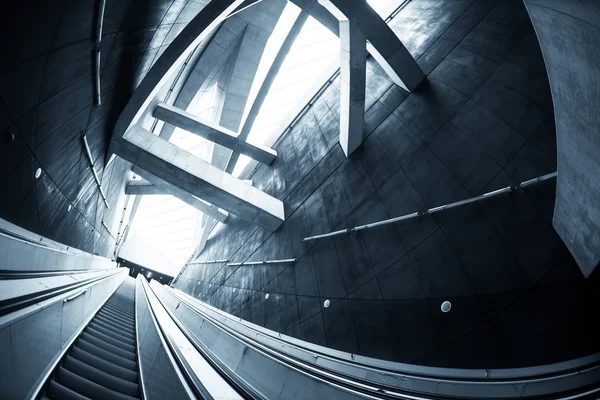 Moving escalator in the business center — Stock Photo, Image