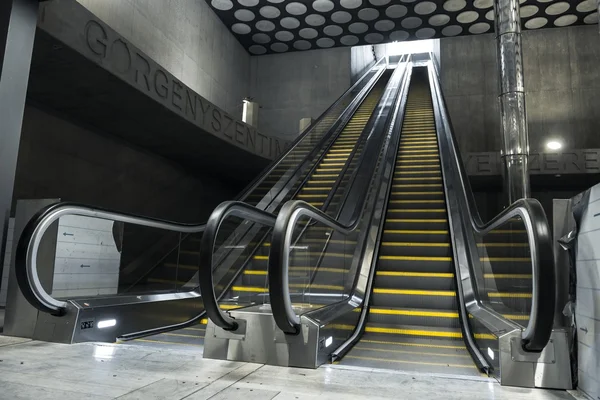 Moving escalator in the business center — Stock Photo, Image