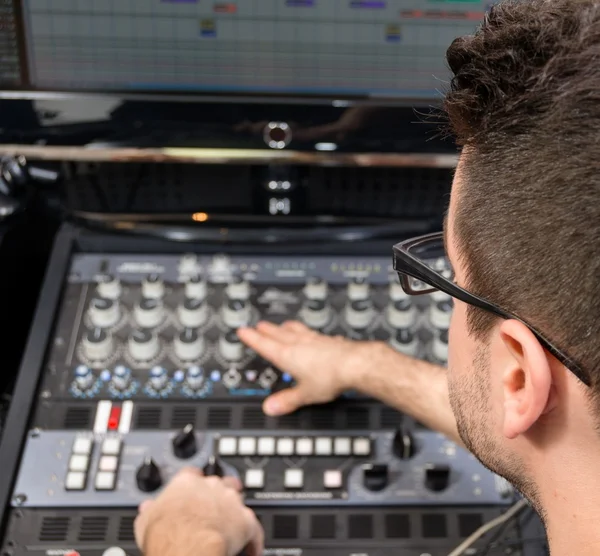 Closeup photo of an audio mixer — Stock Photo, Image