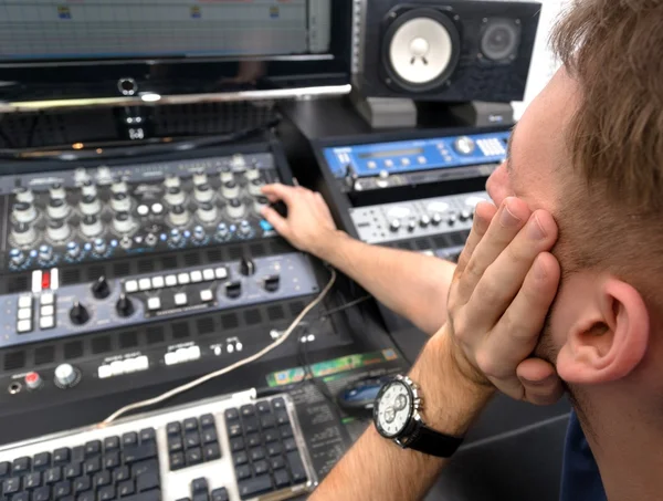 Closeup photo of an audio mixer — Stock Photo, Image