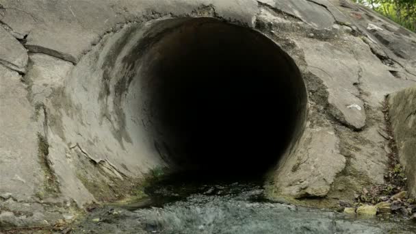 Schmutz fließt aus dem Abwasser — Stockvideo