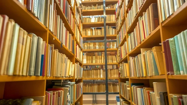 Biblioteket interiör med böcker — Stockfoto