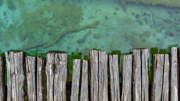 Photo rapprochée de panneaux de plancher en bois — Photo