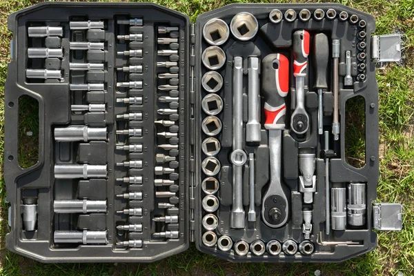 各种工具的工具包 — 图库照片