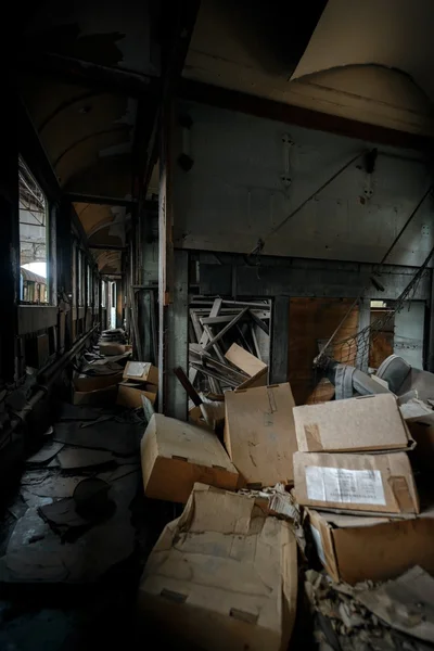 Vehículo desordenado interior de un vagón de tren —  Fotos de Stock