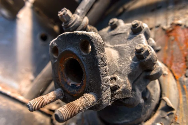 Industriële versleten metalen close-up foto — Stockfoto