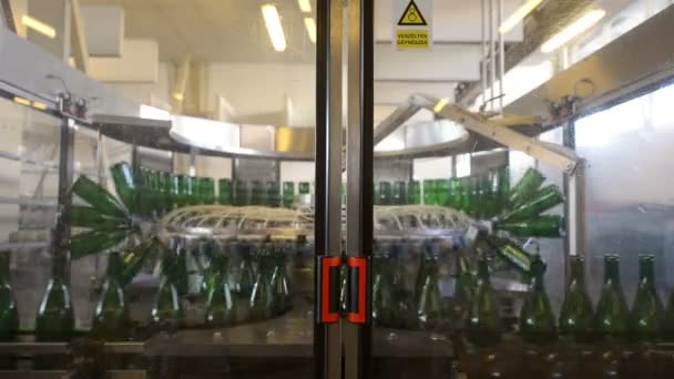 Bouteilles en cours de préparation pour liquide — Video