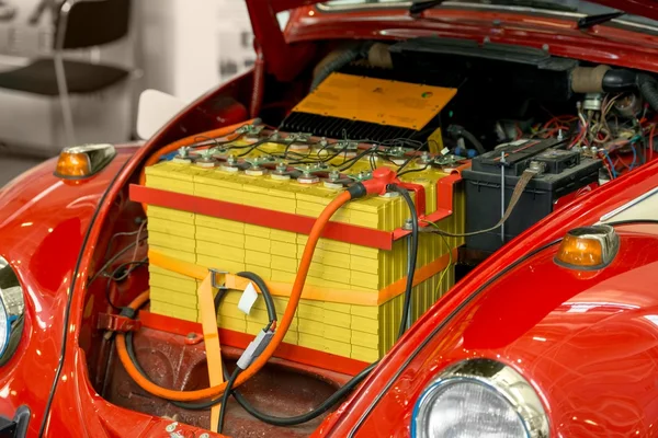 Modified car with large battery — Stock Photo, Image