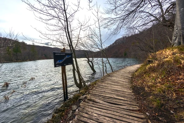 Camino de madera a través de los lagos — Foto de Stock