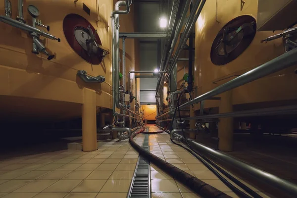 Industrial interior with welded silos — Stock Photo, Image