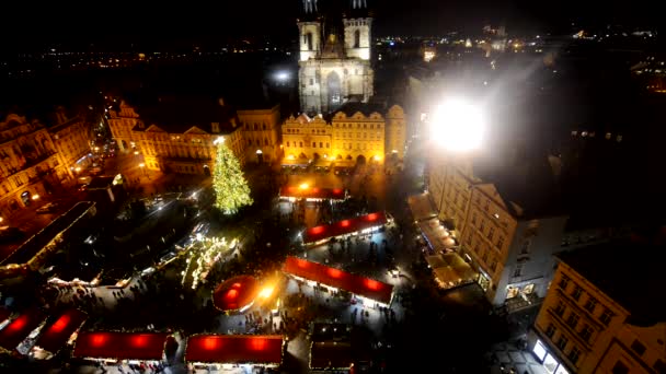 Praha gamlebyens hovedtorg – stockvideo