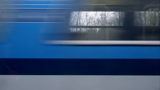 Movimiento horizontal desde la ventana del tren — Vídeos de Stock