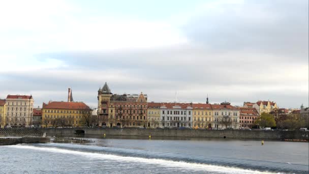 Prague Old Town met bridge — Stockvideo