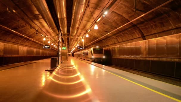 Metro Chegando na estação — Vídeo de Stock