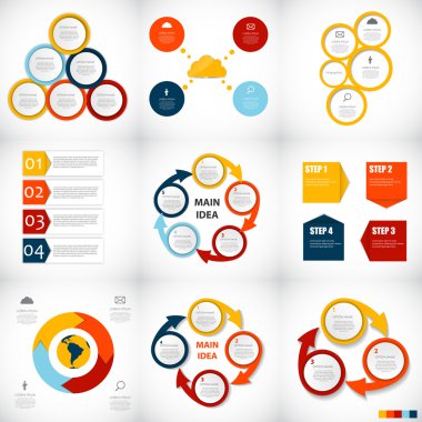 koleksiyon Infographic şablonlar için iş vektör illustra