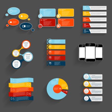 koleksiyon Infographic şablonlar için iş vektör illustra