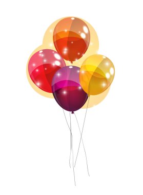 Rengi parlak balonlar arka plan illüstrasyon