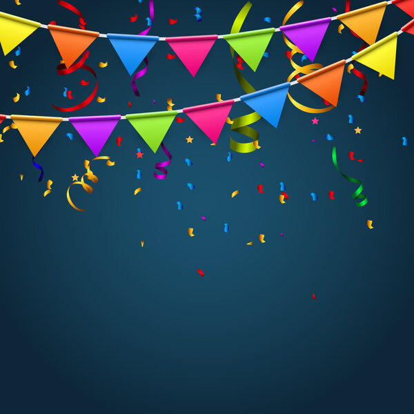 Фон вечеринки с иллюстрацией флагов
