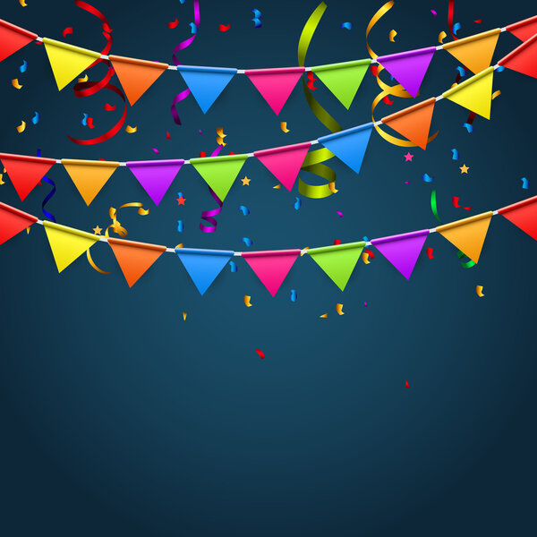 Фон вечеринки с иллюстрацией флагов

