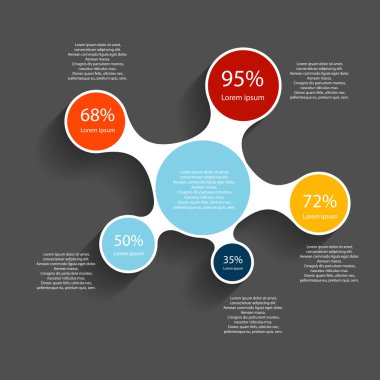 İş Vektörü İllüstrasyonu için Infographic Şablonları.