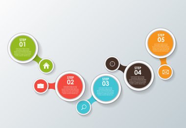 İş Vektörü İllüstrasyonu için Infographic Şablonları.