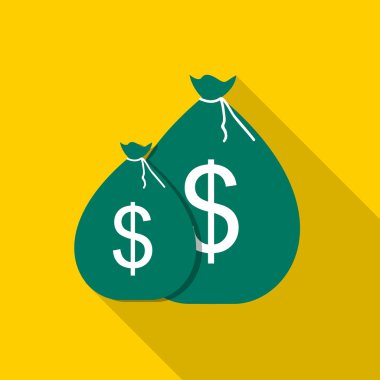 Modern düz Stil simge kavramı Web için para çantada. Vektör Hüseyin