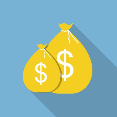 Modern düz Stil simge kavramı Web için para çantada. Vektör Hüseyin