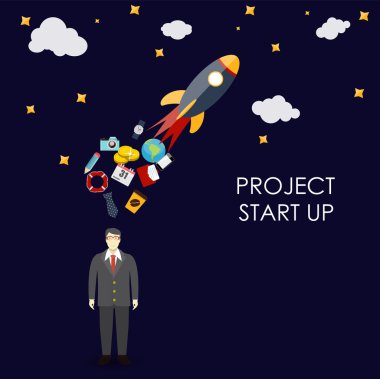 Başarı. Kişisel ve kariyer büyüme. İş fikri. Hızlı Başlangıç