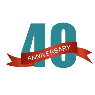 Tarih için Kırk 40 Yıl Yıldönümü Etiket İşareti. Vektör Illu