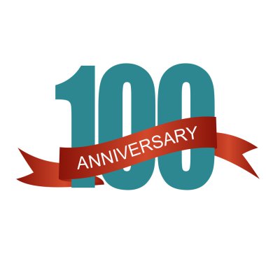Tarih için Yüz 100 Yıl Yıldönümü Etiket İşareti. Vektör