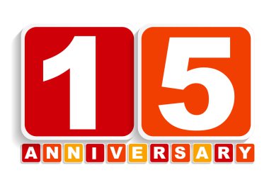 Randevunuz için 15 Yıl Yıldönümü Etiket İşareti. Vektör II