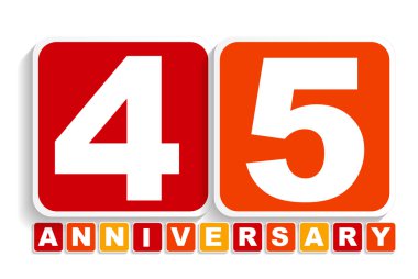 Tarih için Kırk Beş Yıl Yıldönümü Etiket İşareti. Vektör II