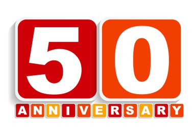 Tarih için Elli 50 Yıl Yıldönümü Etiket İşareti. Vektör Illu