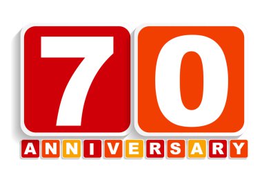 Tarih için Yetmiş 70 Yıl Yıldönümü Etiket İşareti. Vektör II