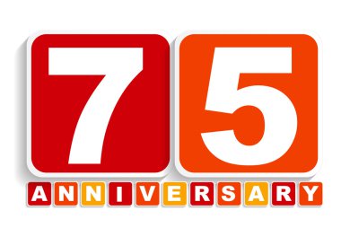 Tarih için Yetmiş Beş 75 Yıl Yıldönümü Etiket İşareti