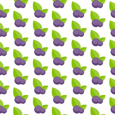 Yaban mersini düz Dikişsiz desen arka plan simge vektör Illustrat