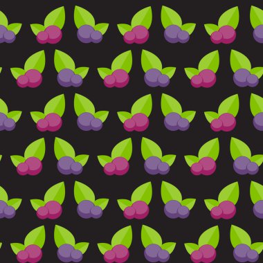 Yaban mersini düz Dikişsiz desen arka plan simge vektör Illustrat