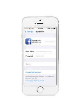 Minsk, Beyaz Rusya - 16 Nisan 2016: Faceb sayfalı Apple iphone 5s