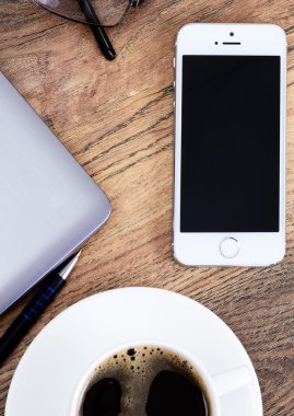 Minsk, Beyaz Rusya - 16 Nisan 2016: İş kavramı. Apple iphone