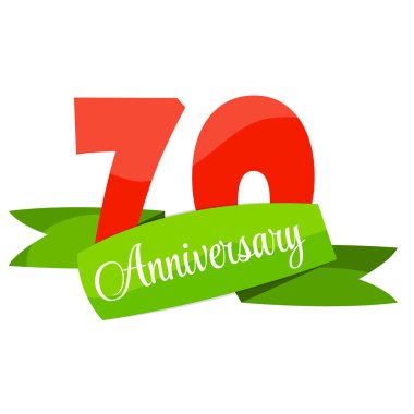 Şirin Şablon 70 yıl yıldönümü işareti vektör çizim