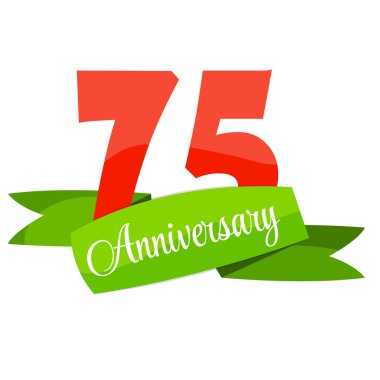 Şirin şablon 75 yıl yıldönümü işareti vektör çizim