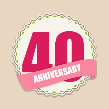 Şirin şablon 40 yıl yıldönümü işareti vektör çizim