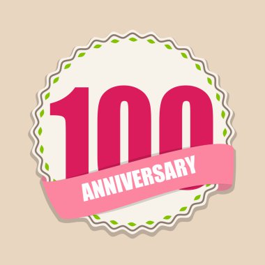 Şirin şablon 100 yıl yıldönümü işareti vektör çizim