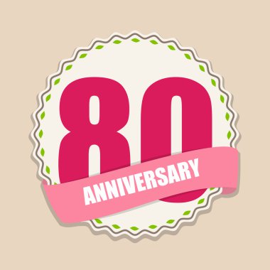 Şirin şablon 80 yıl yıldönümü işareti vektör çizim
