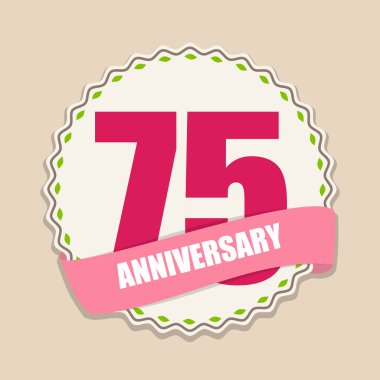 Şirin şablon 75 yıl yıldönümü işareti vektör çizim