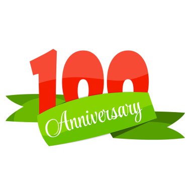 Şirin şablon 100 yıl yıldönümü işareti vektör çizim