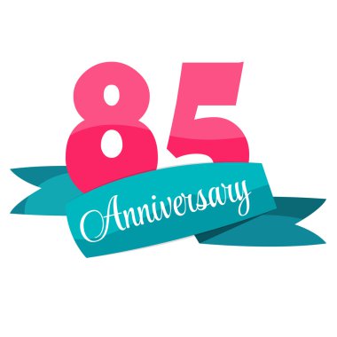 Şirin şablon 85 yıl yıldönümü işareti vektör çizim