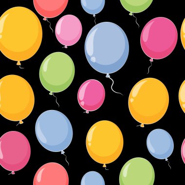 rengi parlak balonlar seamles arka plan vektör illustra desen