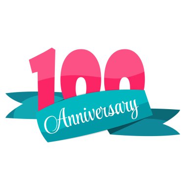Şirin şablon 100 yıl yıldönümü işareti vektör çizim