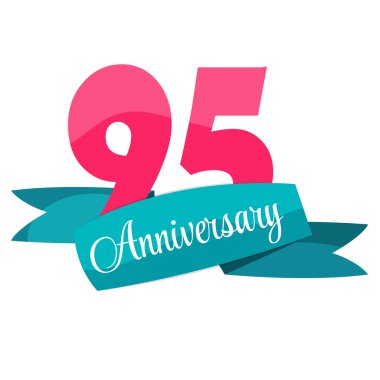 Şirin şablon 95 yıl yıldönümü işareti vektör çizim